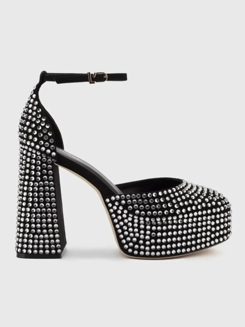 NEW Larroudé Ari Crystal Platform Pumps in Black Silver Size 9